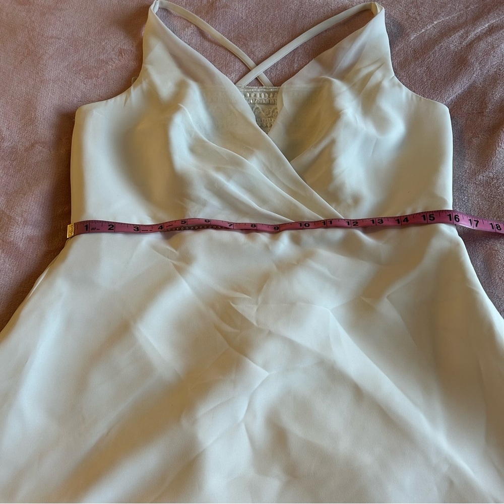 Emme Bridal white sleeveless wedding gown beaded rhinestones satin chiffon 16 - Picture 15 of 16